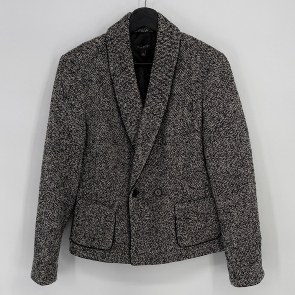 🪸 Talbots wool blend Tweed double breasted Blazer pockets